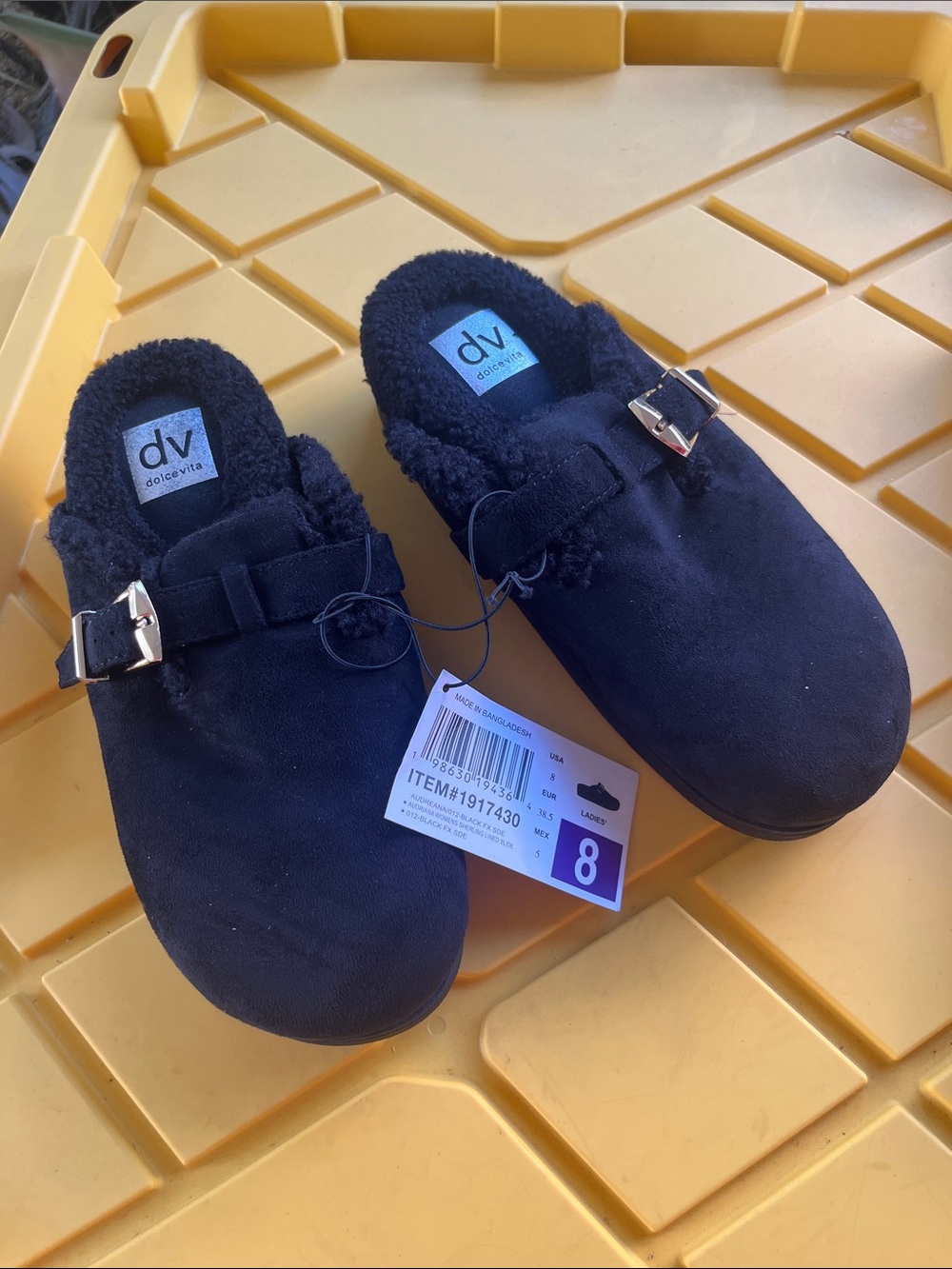 DV by Dolce Vita Kids Navy Faux-Suede Slip-On Clogs with Buckle Detail